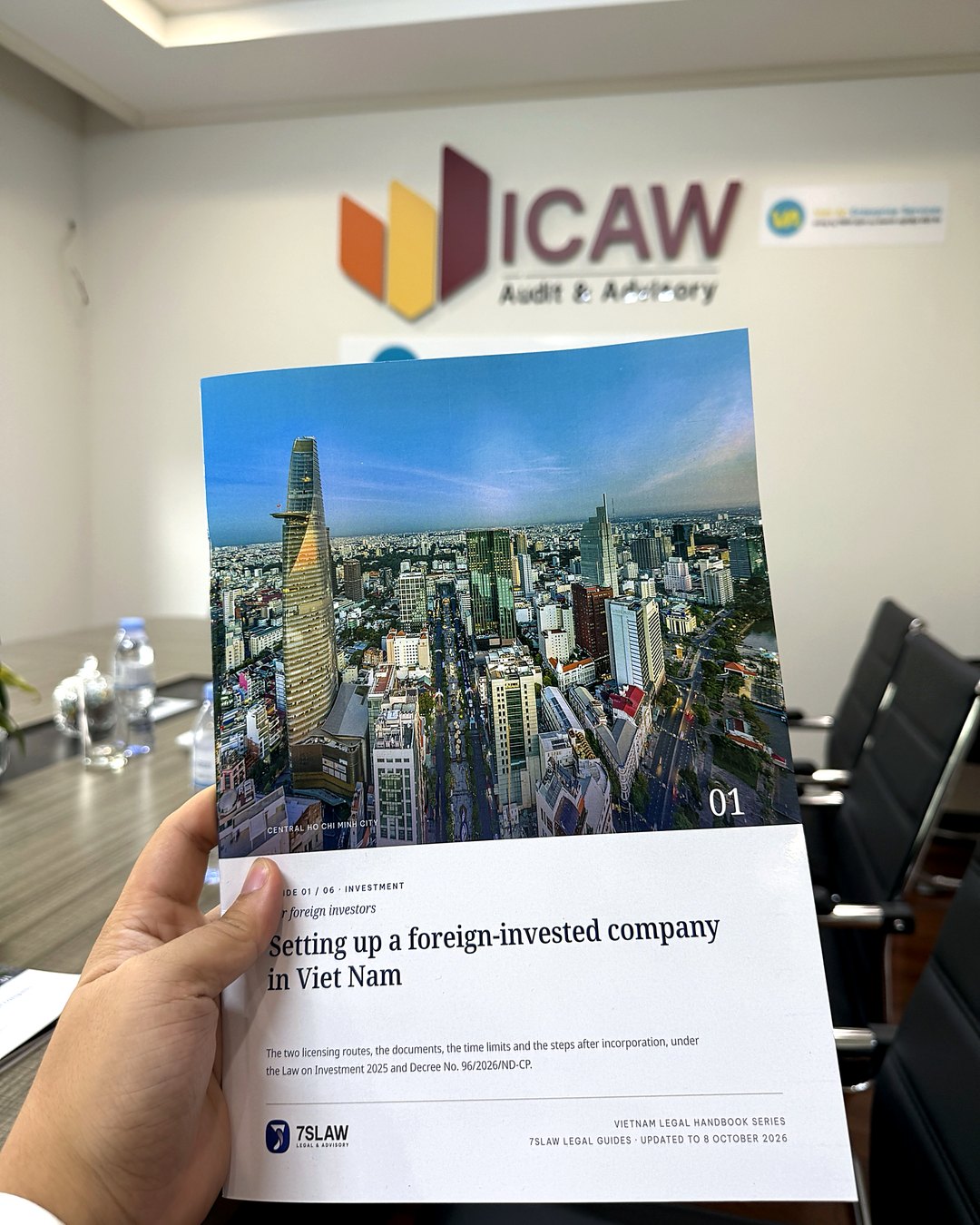 Printed Guide 01 on setting up a foreign-invested company, at the ICAW office